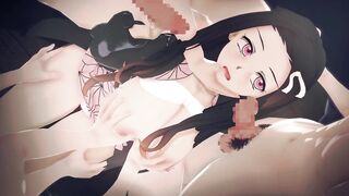【Demon Slayer Nezuko Kamado】gangbang Animation Comics 3D. (Kimetsu no Yaiba)