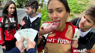 PickupClub - A Rich Chap Picks Up a Sexy Brunette Vixi Rafi and Makes her Cheat in Front of her Cuck Boyfriend!