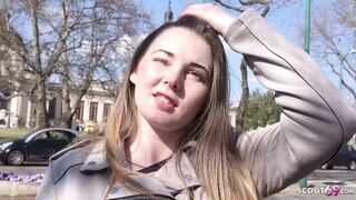 GERMAN SCOUT - 18yr young curvy big boobs beauty Lucie pickup and fuck