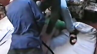 2 older lads take turns with a teen