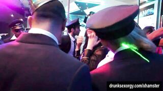 Concupiscent pornstar suck two dicks in club