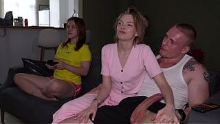 Risky Sex While Friend Plays Movie Games – Ashby Winter Can’t Await