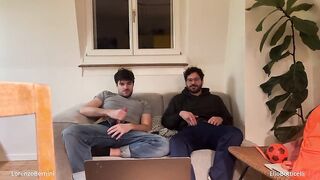 Straight Friend Helps Homo Bro Jerking off