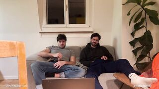 Straight Friend Helps Homo Bro Jerking off