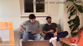 Straight Friend Helps Homo Bro Jerking off
