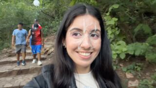 Crazy Cumwalk in Public Park Full of People - Public Blow job Flashing Upskirt