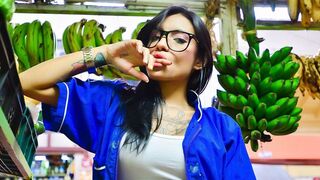Tattooed Latina Gets Oiled Up and Gags on Screwing Knob in Sloppiest Deepthroat