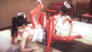 Lesbian Grind EachOther With Sexy Nurse Clothed