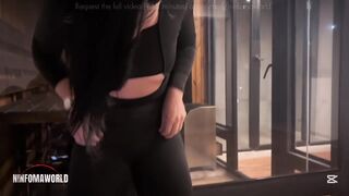 Big-assed gym beauty jumps on my ramrod and sucks it.