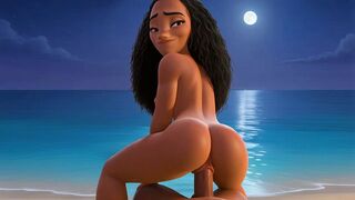 Caught on the beach animation of a hot busty brunette wife giving a sloppy blowjob-job taking anal and begging for a raw creampie Naughty big booty brunette