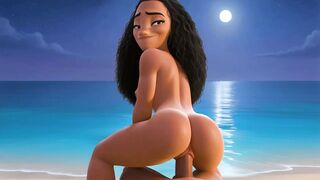 Caught on the beach animation of a hot busty brunette wife giving a sloppy blowjob-job taking anal and begging for a raw creampie Naughty big booty brunette