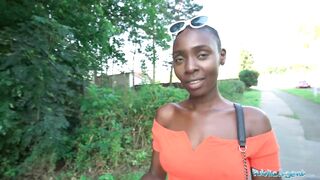 Public Agent – Ebony model Zaawaadi taken into the woods