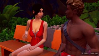 I Screw My New Black Lifeguard Partner, What A Big Rod He Has - Sexual Hot Animations