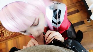 Zero two sucking cock and getting hard fuck