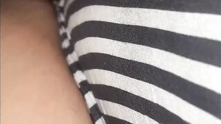 BBW masturbating with Remote over her shorts