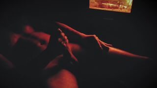 HAWT oiled stud masturbate next to the fireplace OIL body CUM