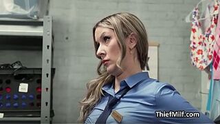 Female officer milks colleagues hard ramrod