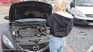 Pracownica McDonald's Proponuje Loda i seks w Aucie w zamian za Pomoc ale rucham ją w aucie Polskie Porno