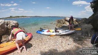 Matty Mila Perez and Josie Kayak Naked to a Hidden Adriatic Island, Hike, and Embrace Tribal Instincts