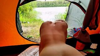 Sexy wife twat and ass screwed outdoor cum inside booty