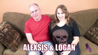 Alexsis masturbates while sucking knob