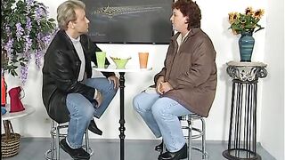 MILF sucks ramrod then gets banged to a mouth ejaculation