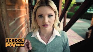 POV - Anal virgin Zazie Skymm takes your schlong in her ass