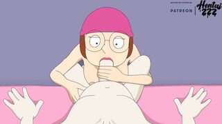 Family Stud Meg FULL MOVIE SCENE Riding CREAMPIE Crossover Rick and Morty