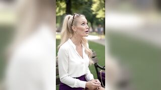 first professional hot UPSKIRT fotoshooting in a public park - (AI-Entertainment)