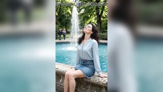 first professional hot UPSKIRT fotoshooting in a public park - (AI-Entertainment)