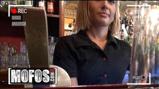 MOFOS - Kinky Golden-haired Barmaid Rihanna Samuel Sucks A Customer's Dick Behind The Bar