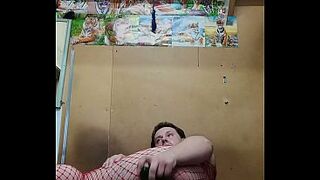 Doggy-style fuck of a huge agreeable butt of a Russian homosexual! A giant dildo stretches his anal!