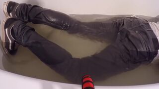 Pissing my Jeans and Vans Sneakers then taking a Warm Baths Fully Clothed