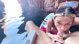 Sex and blowjob with a stranger on a SUP in a sea in cave. This man came in my mouth and I swallowed