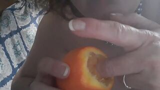 Pussy eating orange