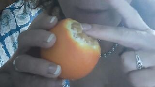 Pussy eating orange