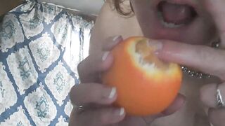 Pussy eating orange