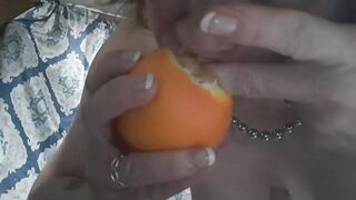 Pussy eating orange