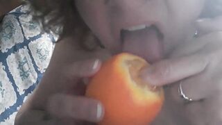 Pussy eating orange