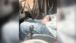 Public car jack off, dogging, exhibition, nearly CAUGHT, big shlong masturbated outside outdoors, cumming