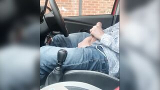 Public car jack off, dogging, exhibition, nearly CAUGHT, big shlong masturbated outside outdoors, cumming