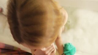 Chicks power: hawt blowjob joy in shower
