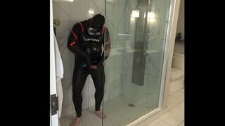 wets orca jerks off in hotel shower