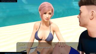Summer with Mia - Fingered Sadie on the Beach - Fucking Stepmom