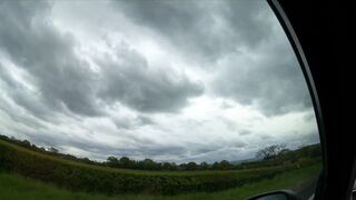 Rainy Day in UK this chab pull over for a bit joy! Big rod try to Cum! Handjob in car