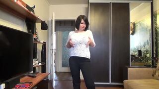 Stripping and fucking my cunt with wild screw mashine JOI