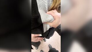 This hottie gave him a Handjob in a Educate Station (PUBLIC)