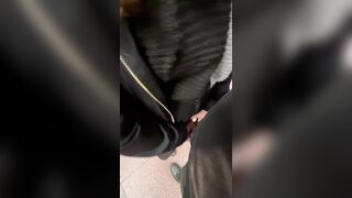 This hottie gave him a Handjob in a Educate Station (PUBLIC)