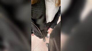 This hottie gave him a Handjob in a Educate Station (PUBLIC)