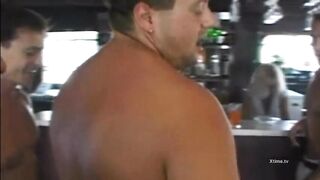 A poor young hotty gang drilled in boat by a group of filthy men